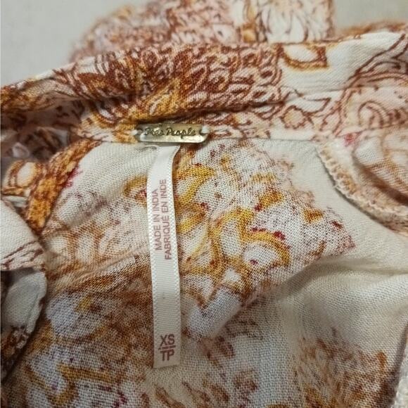 Free People Lady Luck Boho Paisley Tunic Dress/ Top Sz XS/S - Picture 9 of 11